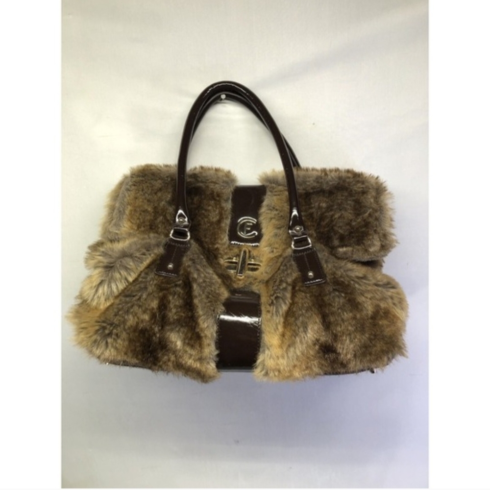 Cristinaeffe Italian Designer Fur And Leather Bag